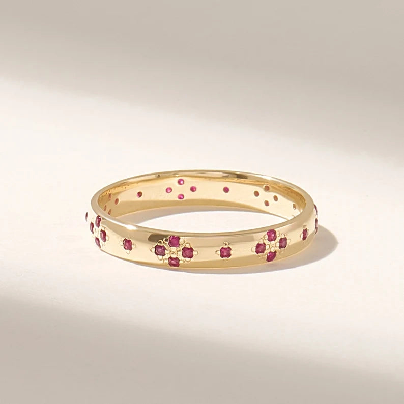 Solid Gold Ruby Wedding Band (DB7787)