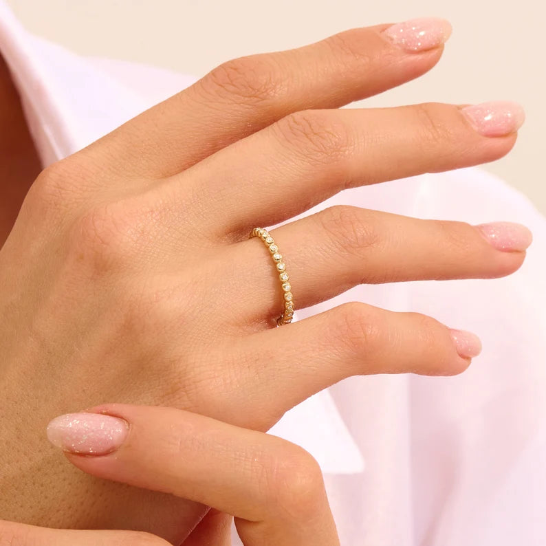 Solid Gold Ball Eternity Ring