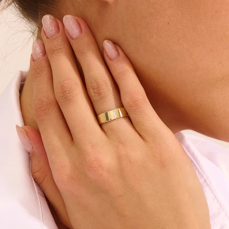 Solid Gold Wavy Wedding Band