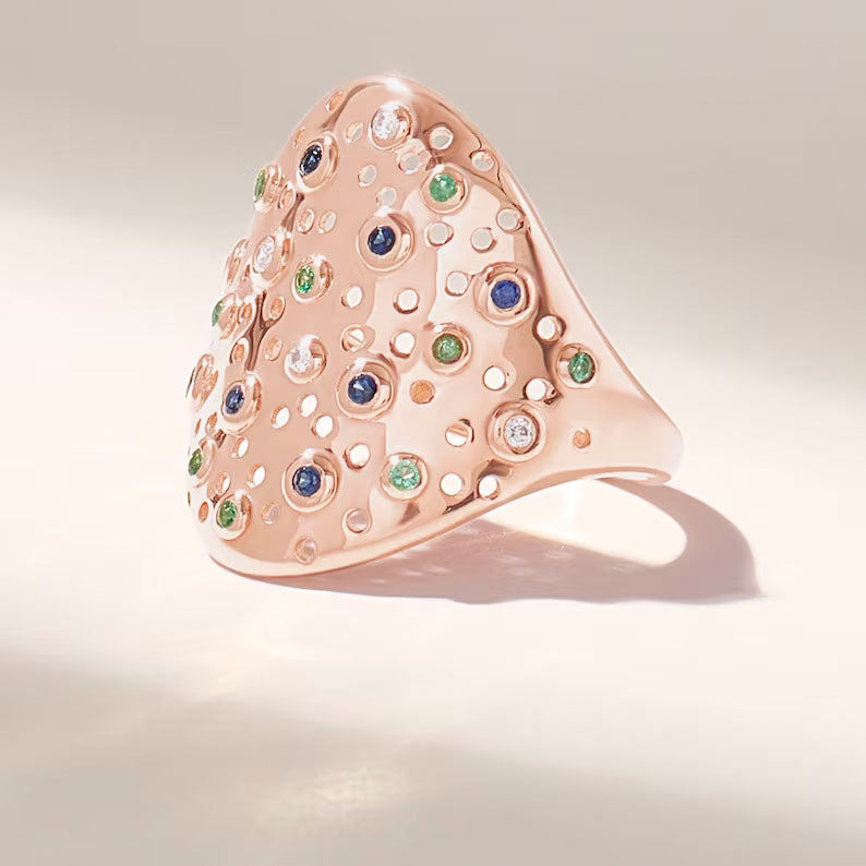 Solid Gold Statement Ring