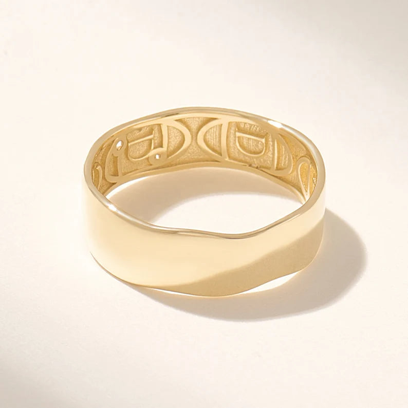 Solid Gold Flush Set Two Diamond Band