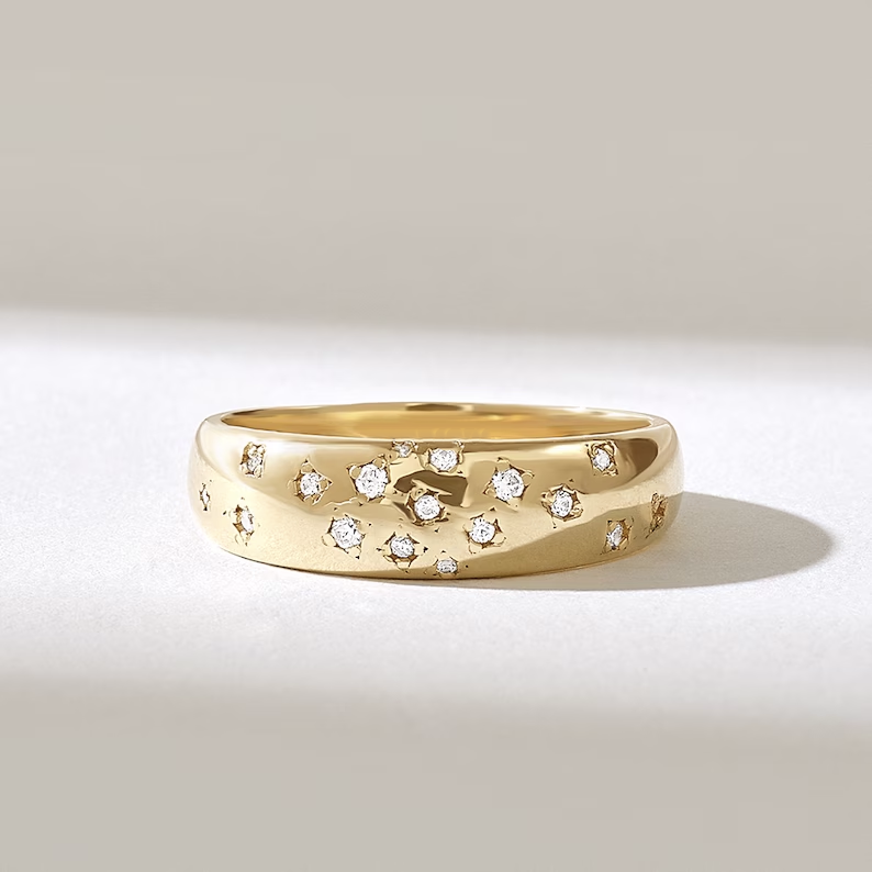 Solid Gold Diamond Constellation Ring