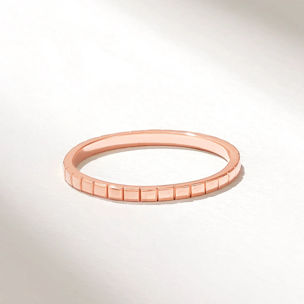 Solid Gold Golden Square Stacking Wedding Bands