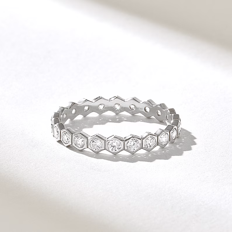 Solid Gold Diamond Eternity Wedding Ring