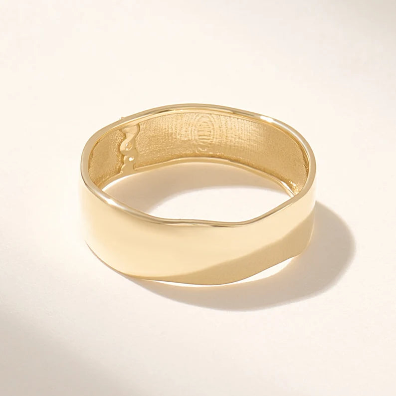 Solid Gold Wavy Wedding Band