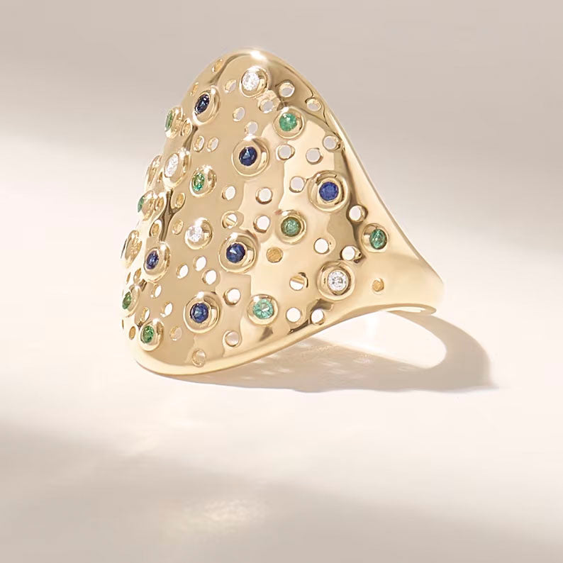 Solid Gold Statement Ring
