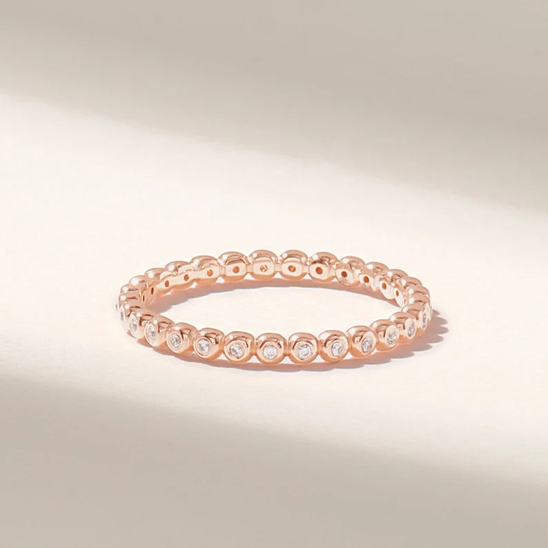 Solid Gold Ball Eternity Ring