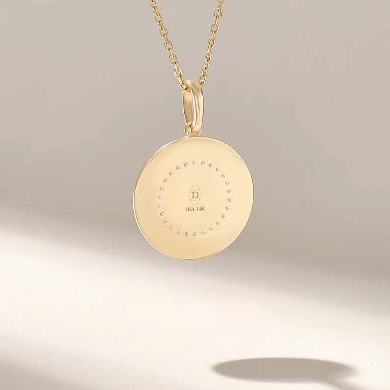 Solid Gold Diamond Horoscope Pendant Necklace
