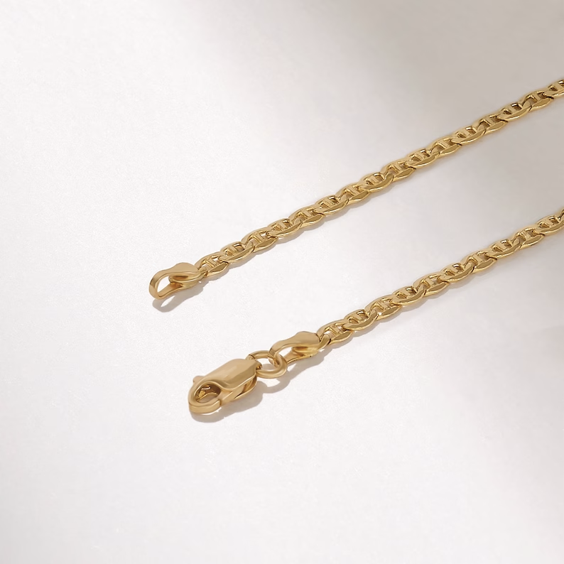 Solid Gold Mariner Chain Bracelet