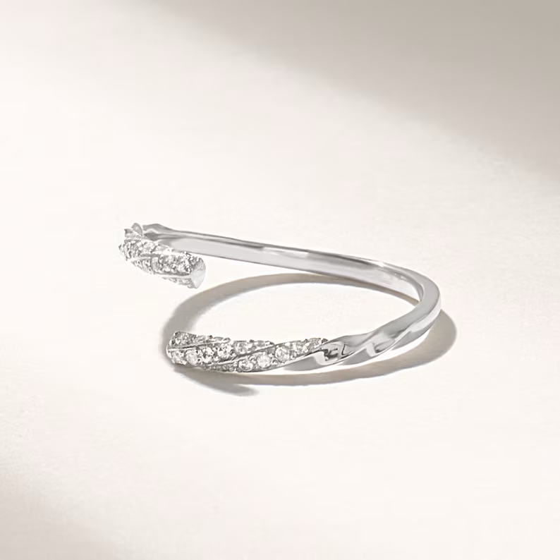 Solid Gold Twisted Wrap Around Ring
