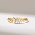 Solid Gold Diamond Cluster Wedding Ring