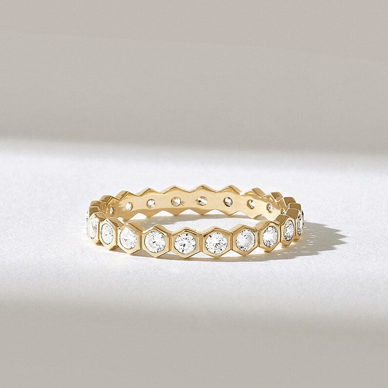 Solid Gold Diamond Eternity Wedding Ring