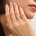 Solid Gold Bypass Pear Ring (A0107C)