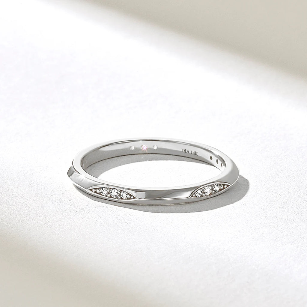 Solid Gold Pave Diamond Ring