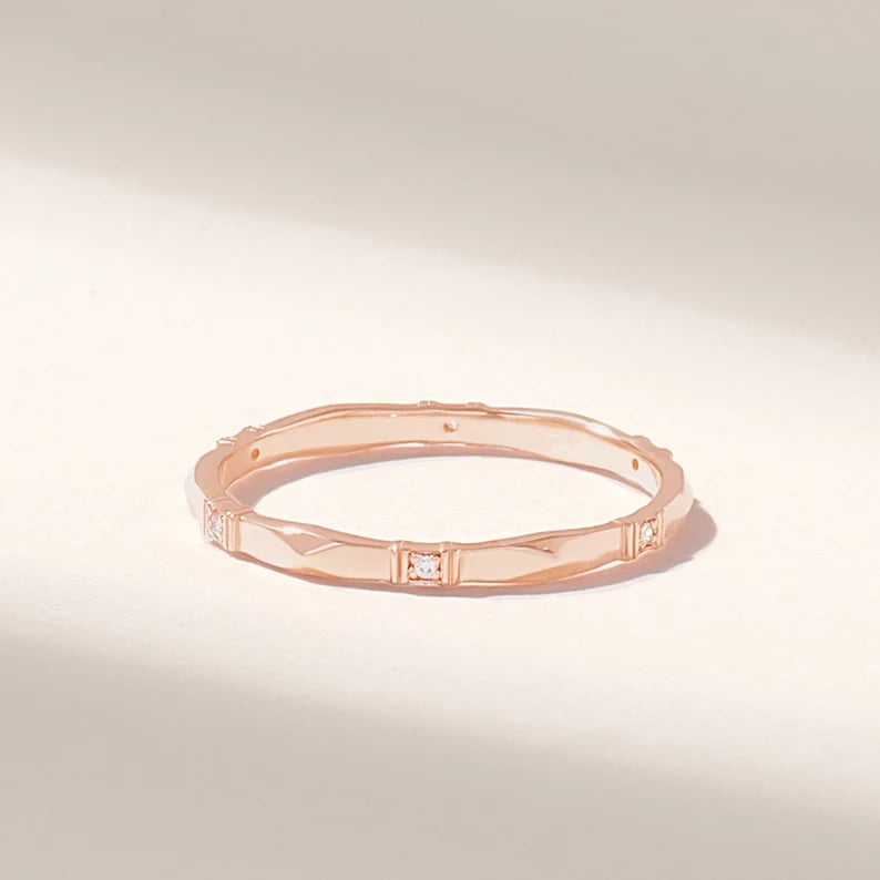 Solid Gold Slim Wedding Ring (6C10FB)