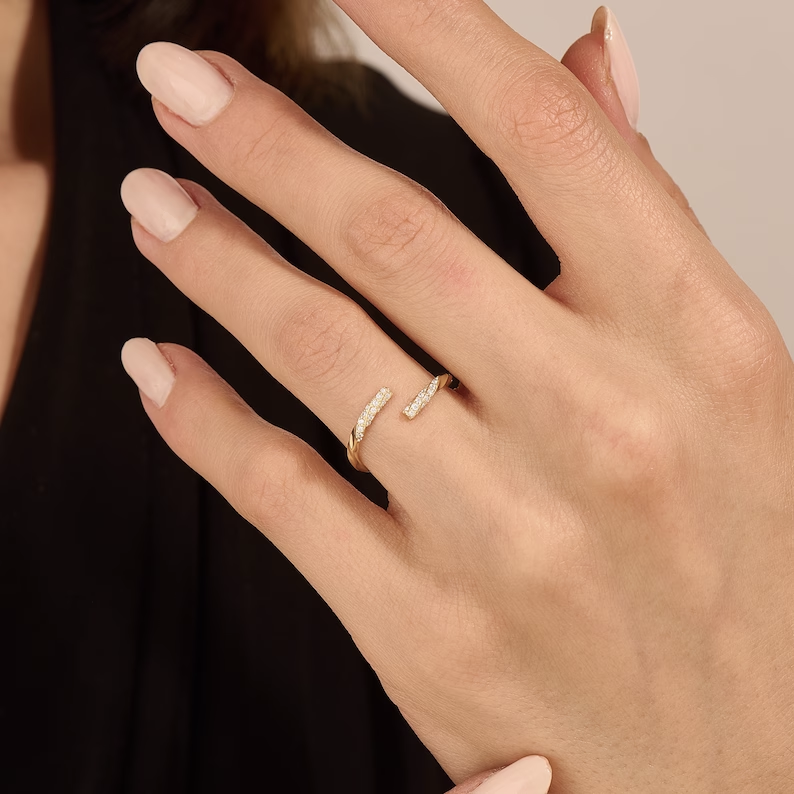 Solid Gold Twisted Wrap Around Ring