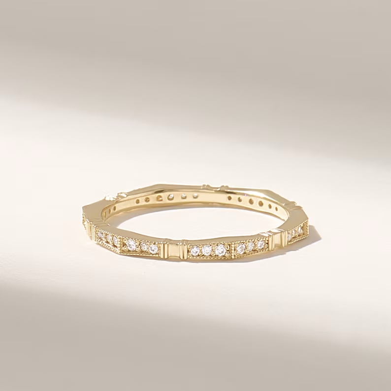 18K Solid Gold 0.16 CT Lab Grown Diamond Ring