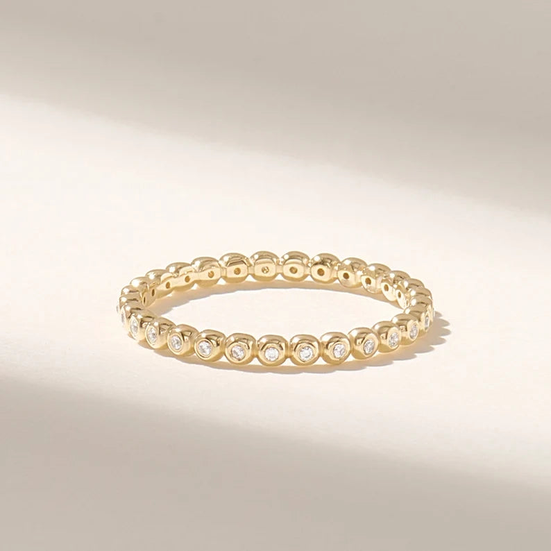 Solid Gold Ball Eternity Ring