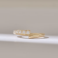 Solid Gold Ascending Diamond Bypass Wedding Ring