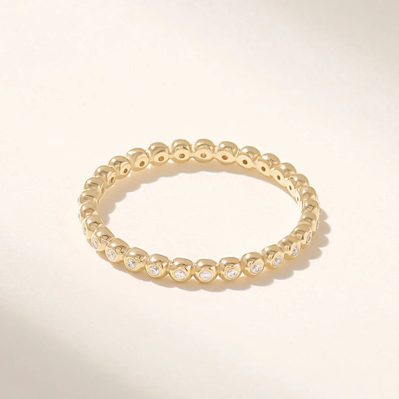 Solid Gold Ball Eternity Ring