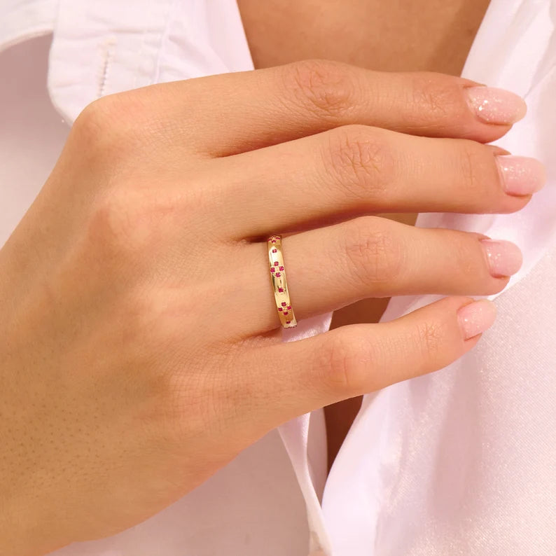 Solid Gold Ruby Wedding Band (DB7787)