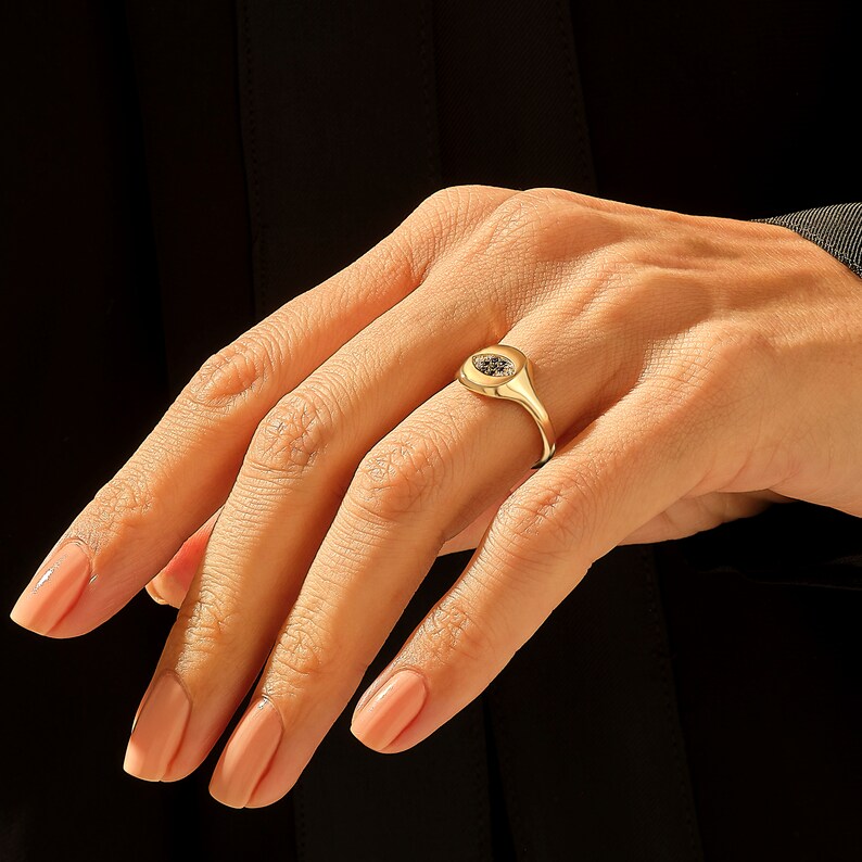 Solid Gold Evil Eye Signet Ring