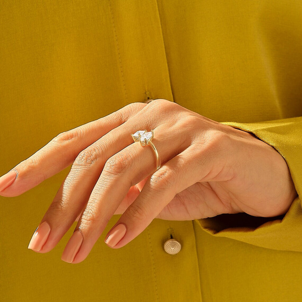 Solid Gold Toi Et Moi Diamond Ring
