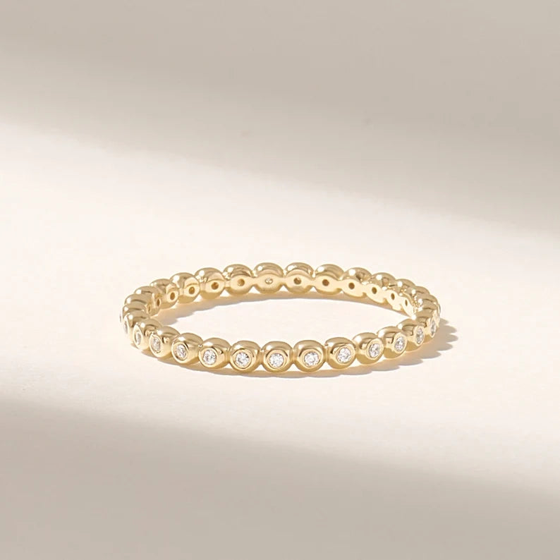 Solid Gold Ball Eternity Ring
