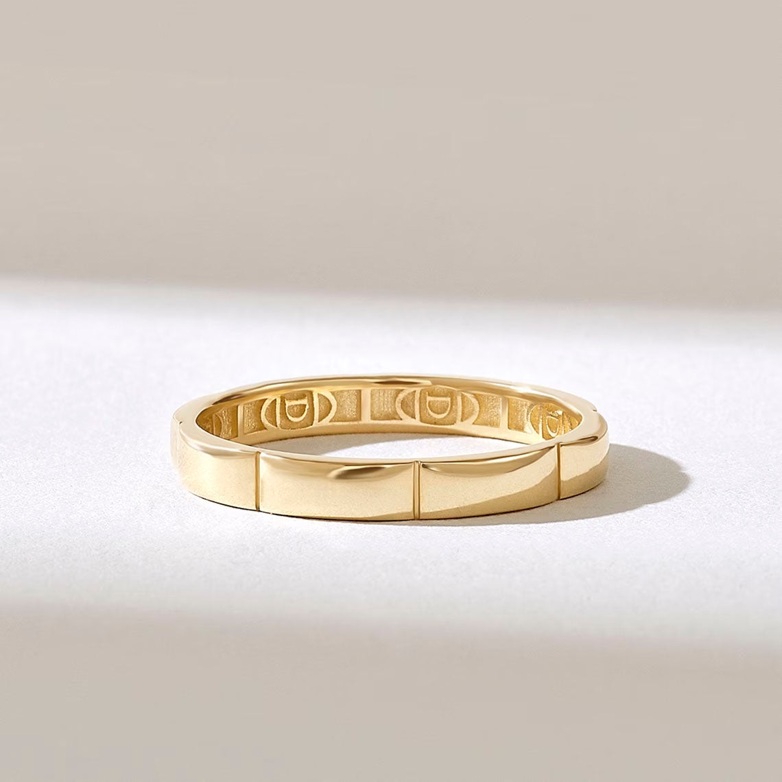 Solid Gold Rectangle Eternity Band Ring