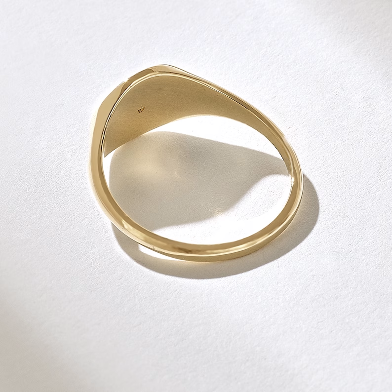 Solid Gold Compass Signet Ring