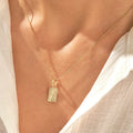 Solid Gold Rectangle Sun Pendant