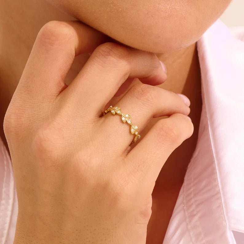 Solid Gold Vine Eternity Ring