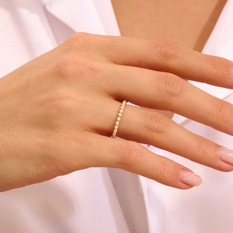 Solid Gold Ball Eternity Ring