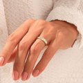 Solid Gold Bezel Diamond Wedding Ring