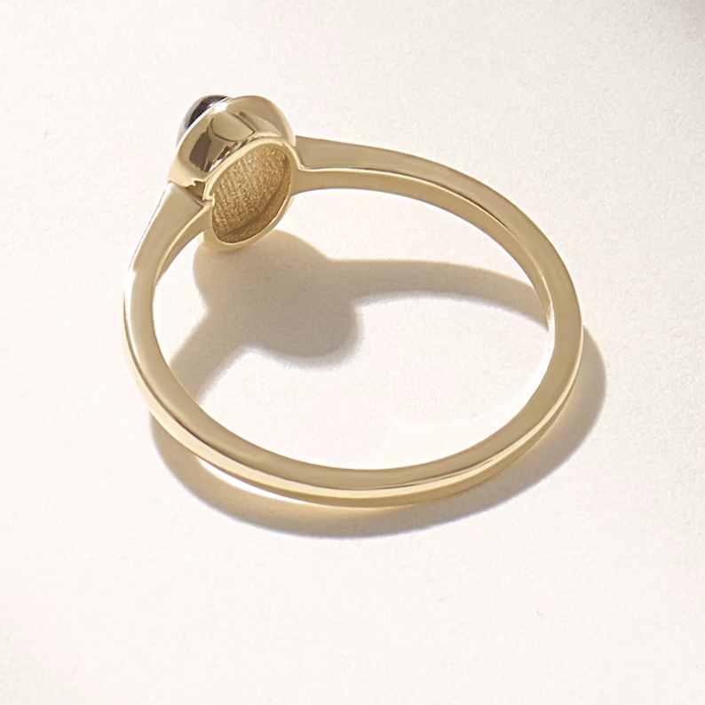 Solid Gold Bezel Iolite Solitaire Ring