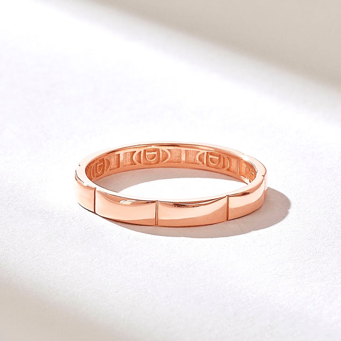 Solid Gold Rectangle Eternity Band Ring