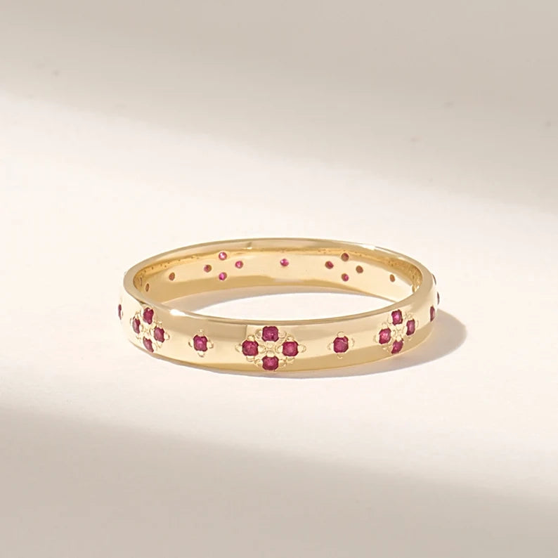 Solid Gold Ruby Wedding Band (DB7787)