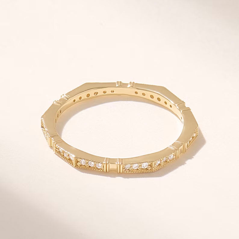 18K Solid Gold 0.16 CT Lab Grown Diamond Ring