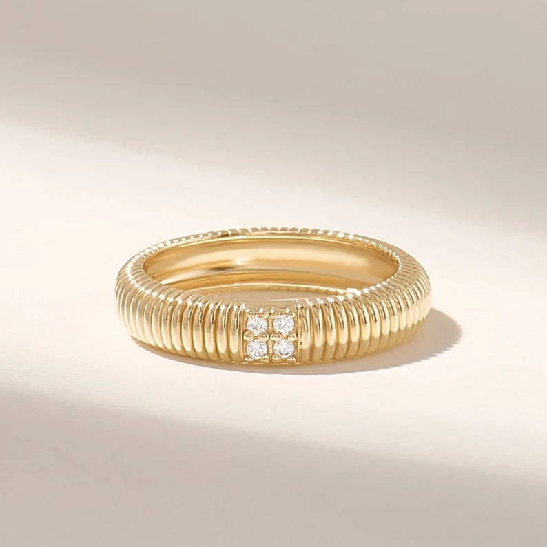 Solid Gold Eternity Line Wedding Band