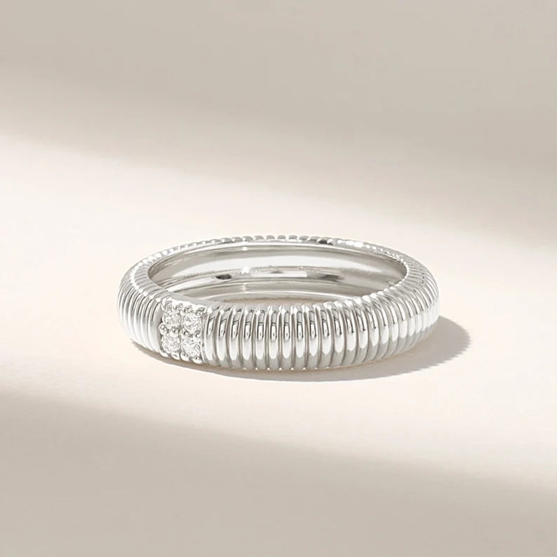 Solid Gold Eternity Line Wedding Band