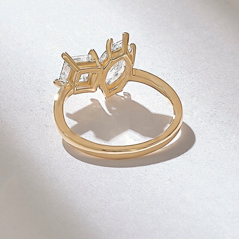 Solid Gold Toi Et Moi Diamond Ring