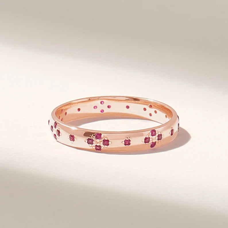 Solid Gold Ruby Wedding Band (DB7787)
