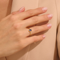 Solid Gold Bezel Iolite Solitaire Ring