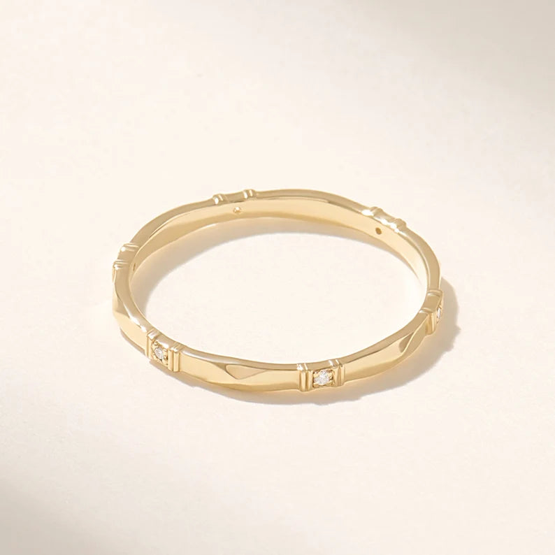 Solid Gold Slim Wedding Ring (6C10FB)