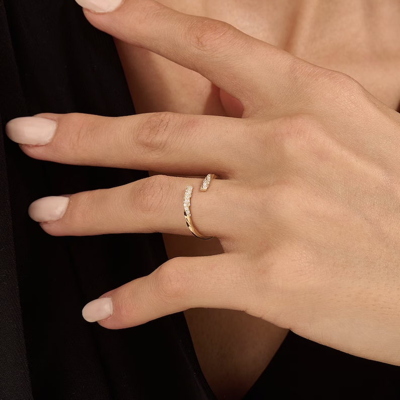 Solid Gold Twisted Wrap Around Ring