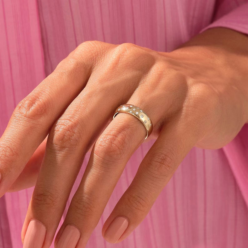Solid Gold Diamond Constellation Ring