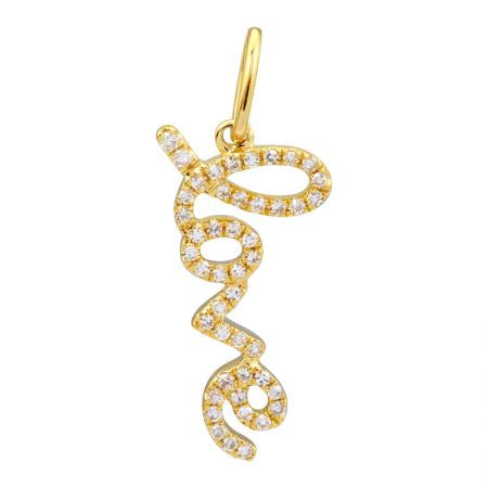 Solid Gold Love Diamond Pendant