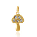Solid Gold Diamond Mushroom Charm (D8A43C)