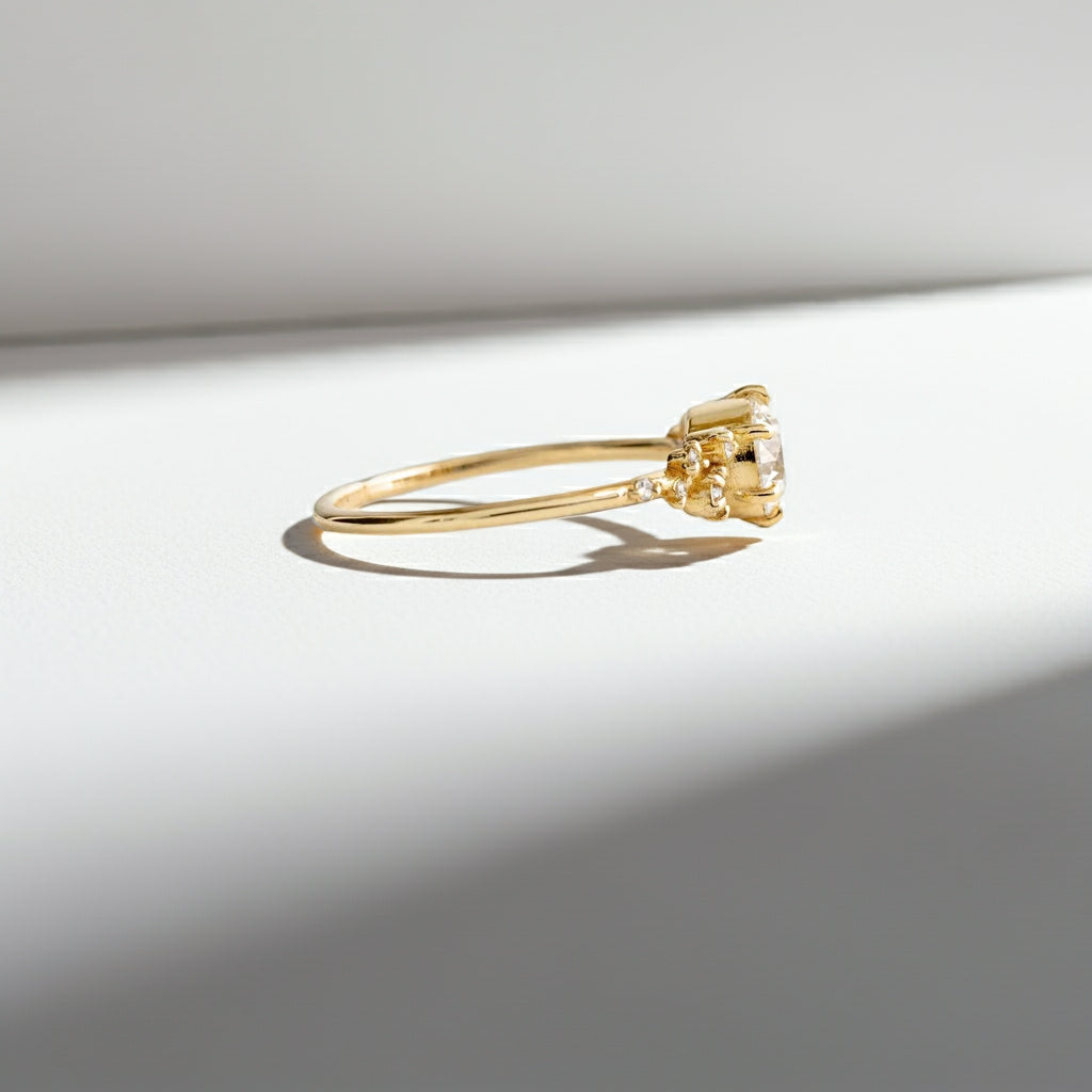 Solid Gold Lab-Grown Diamond Ring with Closed Setting