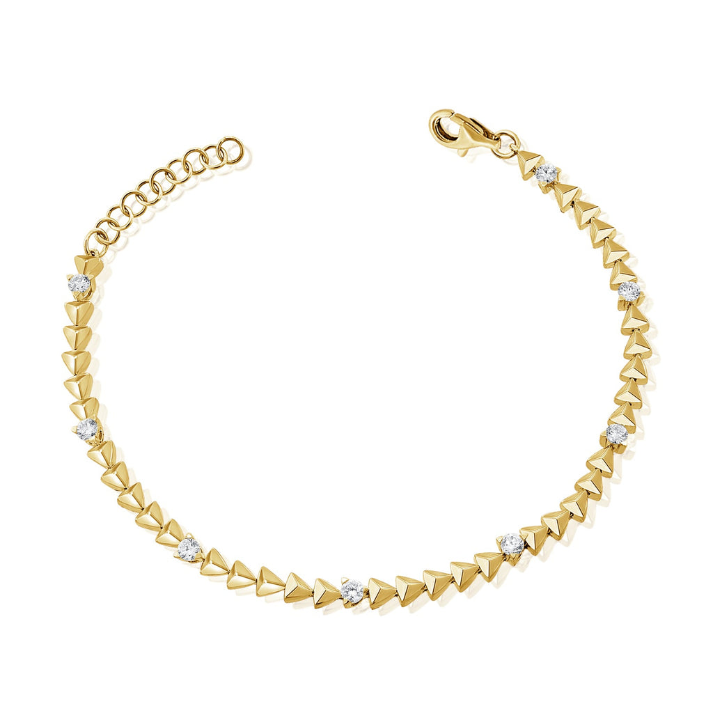 Solid Gold Diamond Triangle Bracelet